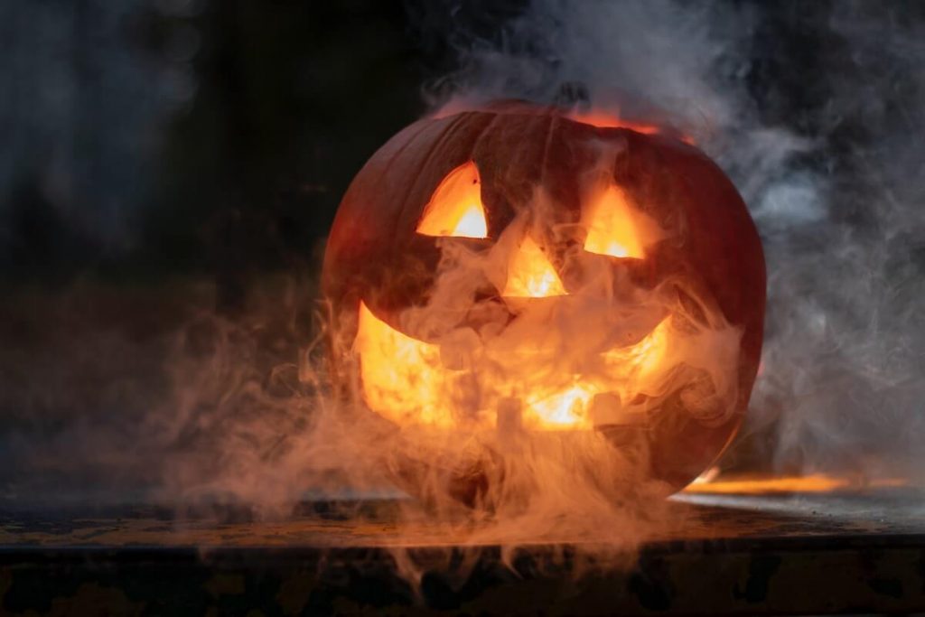 Halloween pumpkin on for halloween cocktails.