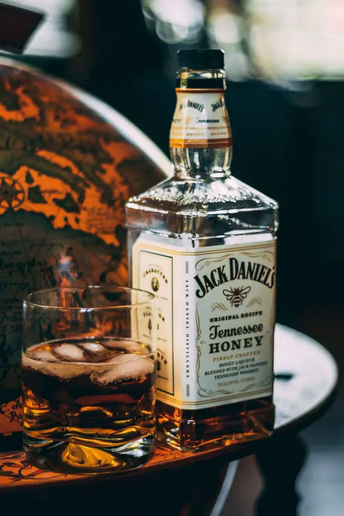 Bottle of jack daniels honey whiskey brands.