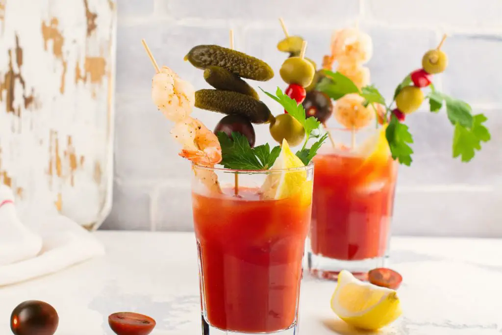Two bloody maria cocktails