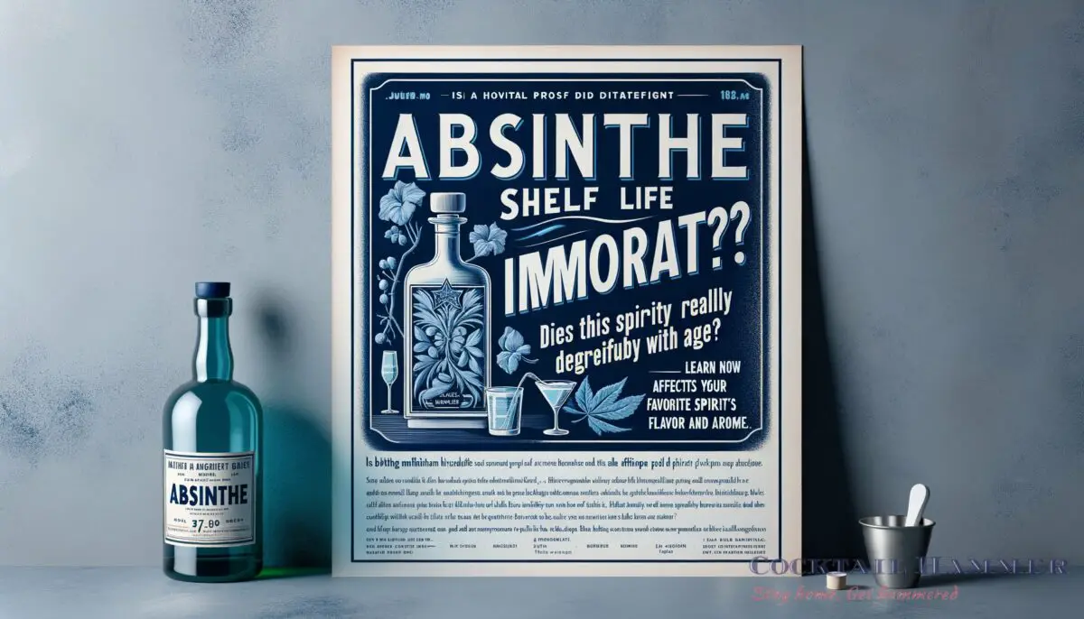 Featured image for a blog post called absinthe shelf life does this spirit really deteriorate with age.