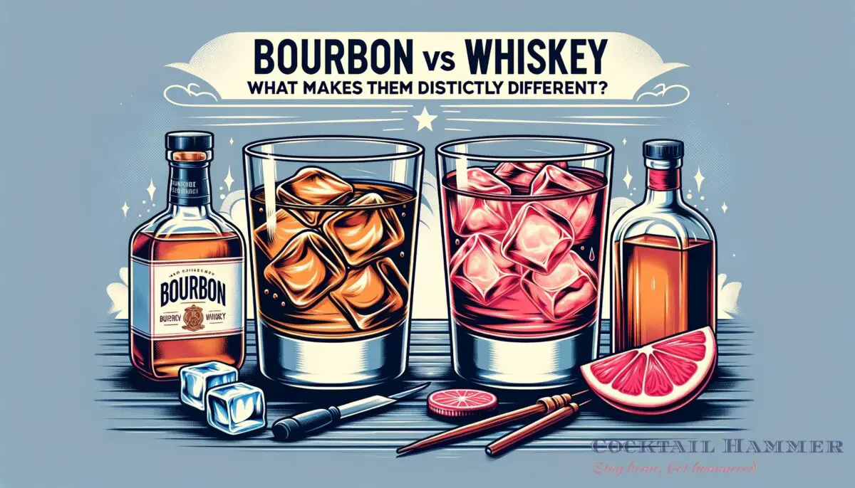 Featured image for a blog post called bourbon vs whiskey what makes them distinctly different .