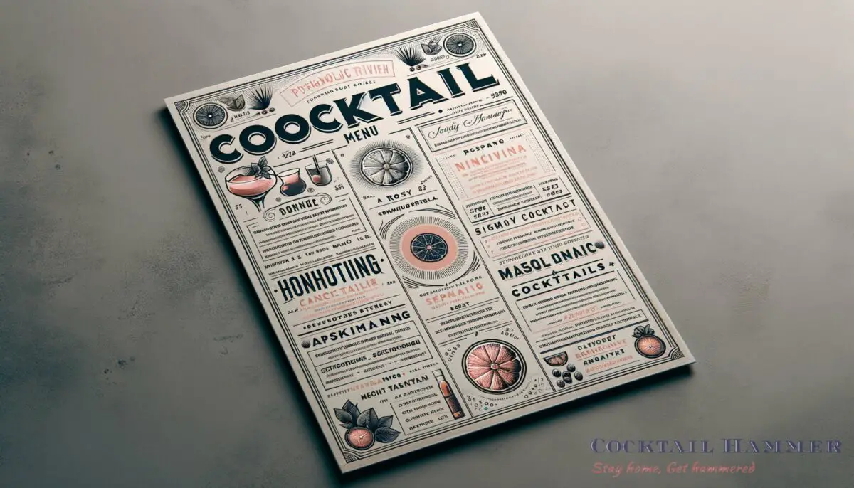 Featured image for a blog post called cocktail menu design how does it influence drink choice mix up success.